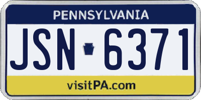 PA license plate JSN6371