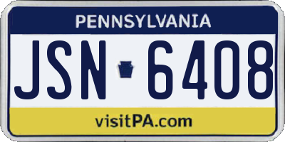 PA license plate JSN6408