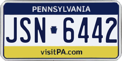 PA license plate JSN6442