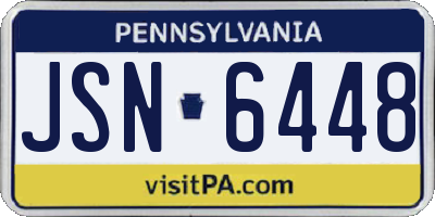 PA license plate JSN6448