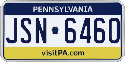 PA license plate JSN6460