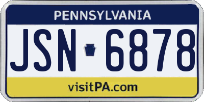 PA license plate JSN6878