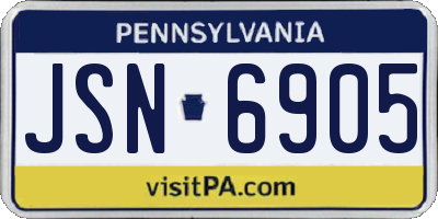 PA license plate JSN6905