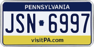 PA license plate JSN6997