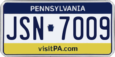 PA license plate JSN7009