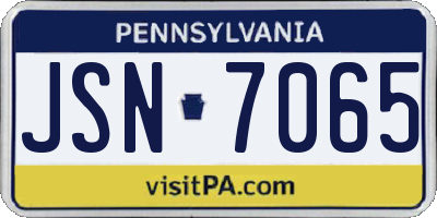 PA license plate JSN7065
