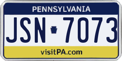 PA license plate JSN7073