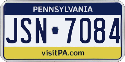 PA license plate JSN7084