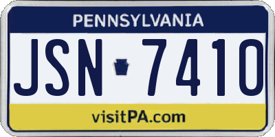 PA license plate JSN7410