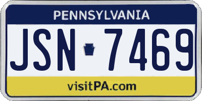 PA license plate JSN7469