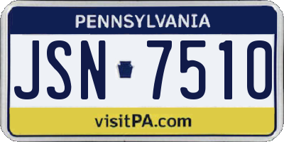 PA license plate JSN7510