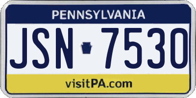 PA license plate JSN7530