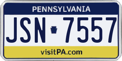 PA license plate JSN7557