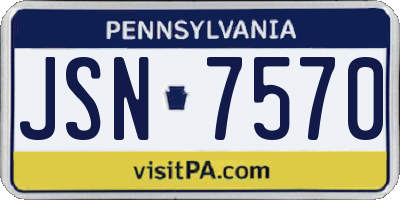 PA license plate JSN7570
