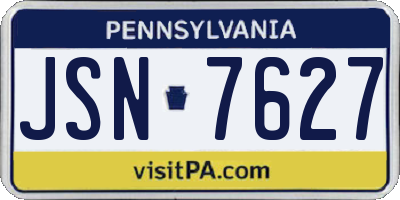 PA license plate JSN7627