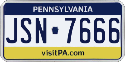 PA license plate JSN7666