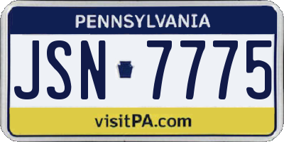 PA license plate JSN7775