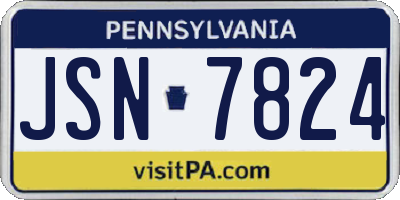 PA license plate JSN7824