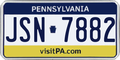 PA license plate JSN7882