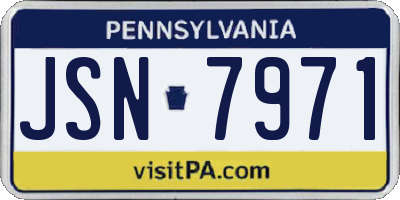PA license plate JSN7971