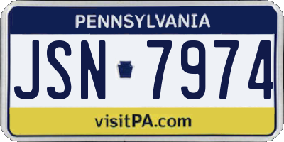PA license plate JSN7974