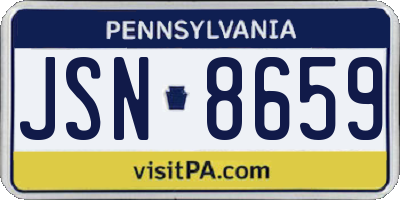 PA license plate JSN8659
