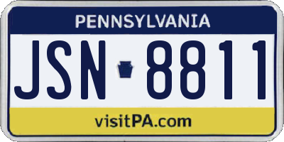PA license plate JSN8811