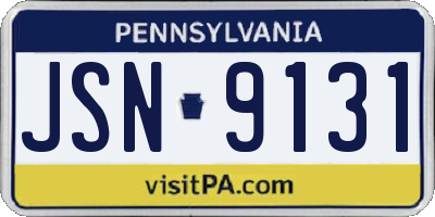 PA license plate JSN9131