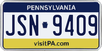 PA license plate JSN9409