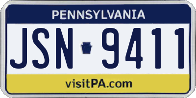 PA license plate JSN9411