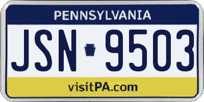 PA license plate JSN9503