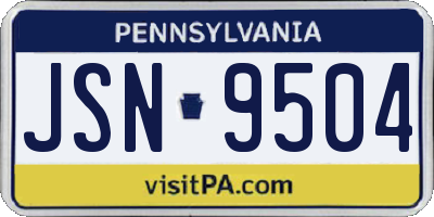 PA license plate JSN9504