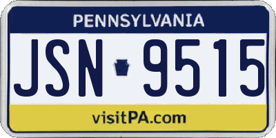 PA license plate JSN9515