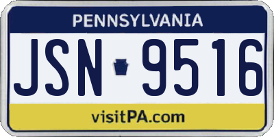 PA license plate JSN9516