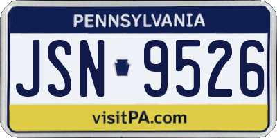 PA license plate JSN9526