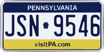 PA license plate JSN9546