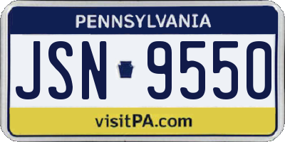 PA license plate JSN9550