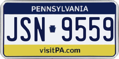 PA license plate JSN9559