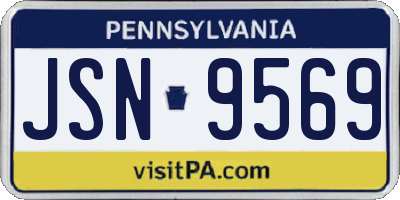 PA license plate JSN9569