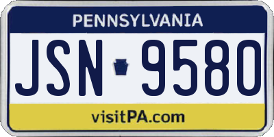 PA license plate JSN9580