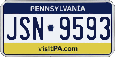 PA license plate JSN9593