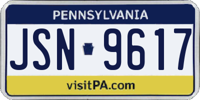 PA license plate JSN9617