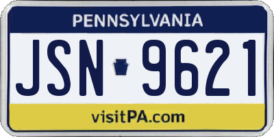 PA license plate JSN9621