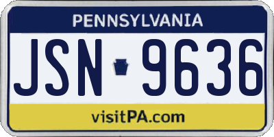 PA license plate JSN9636