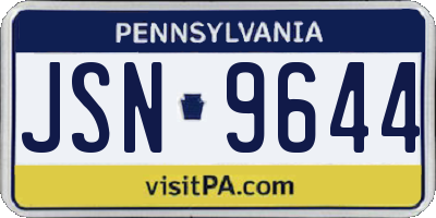 PA license plate JSN9644