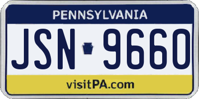 PA license plate JSN9660