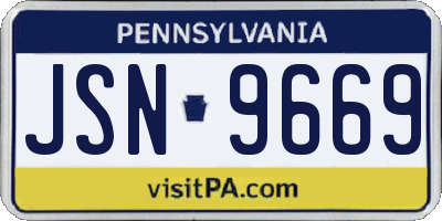 PA license plate JSN9669
