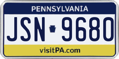 PA license plate JSN9680