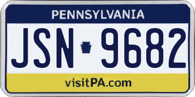 PA license plate JSN9682