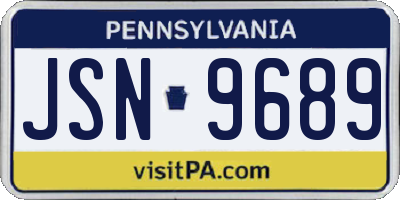 PA license plate JSN9689